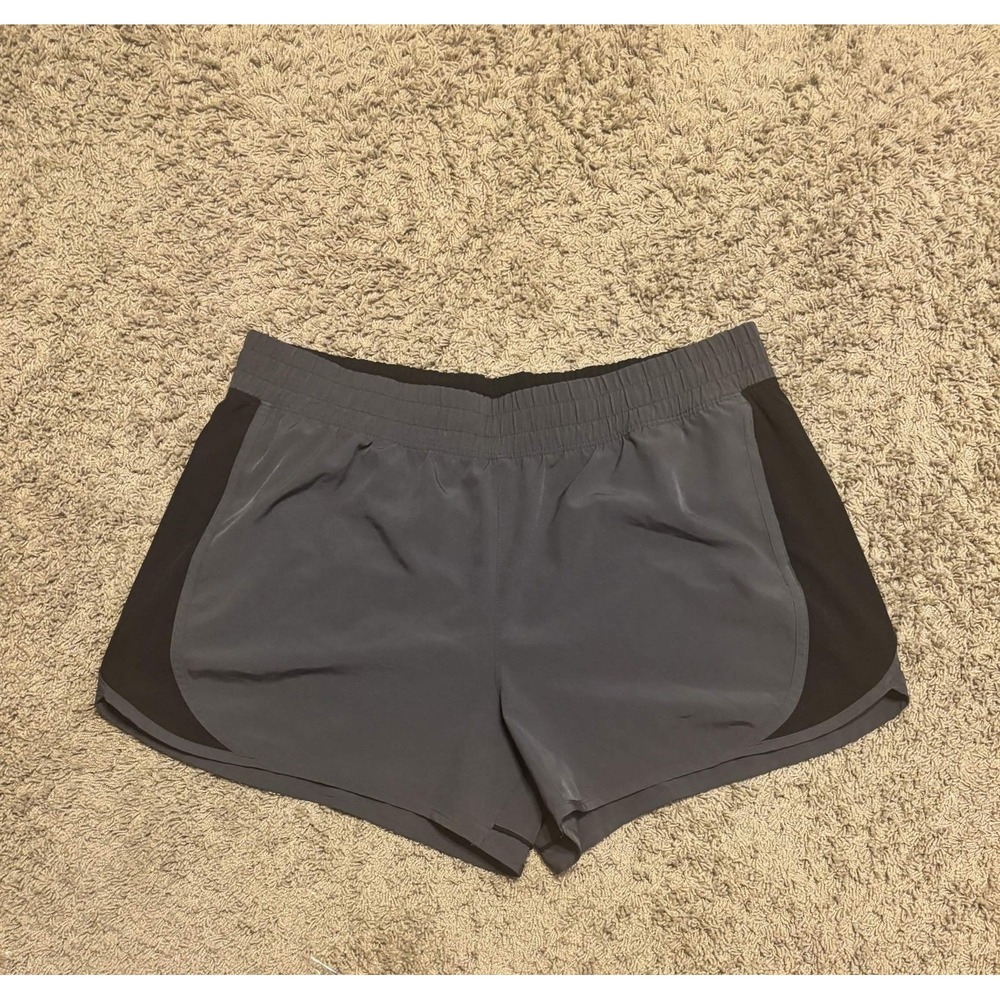 Fila Womens XL Gray Running Shorts Black Contrast Trim Elastic Waist Pre-owned